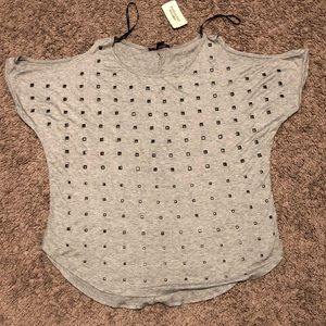 Forever 21 studded cold shoulder top